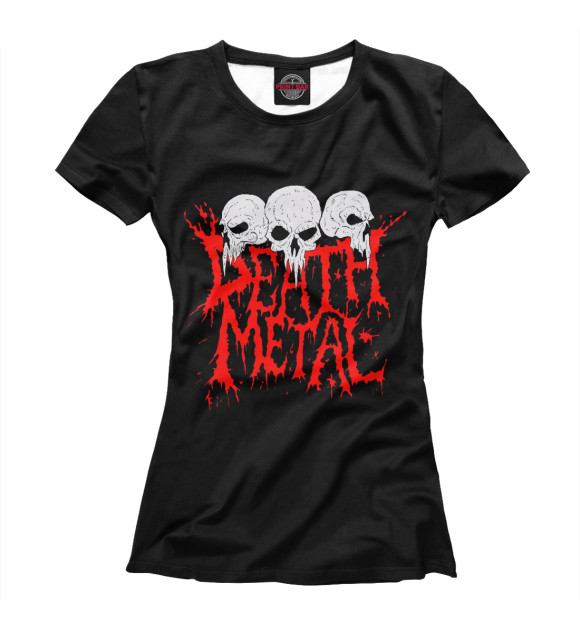 Женская футболка с изображением Death Metal цвета Белый