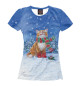 Футболка для девочек Christmas Cat