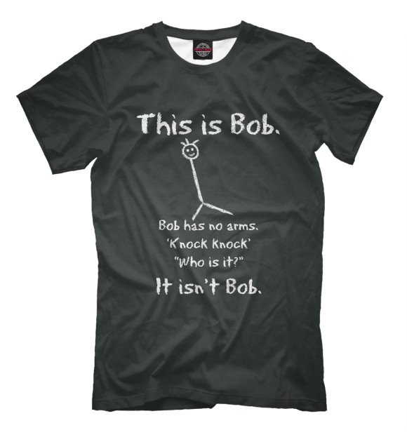 Футболка для мальчиков с изображением This is Bob. цвета Черный