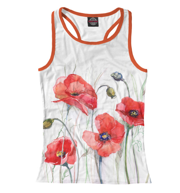 Женская майка-борцовка с изображением Маки цвета Белый