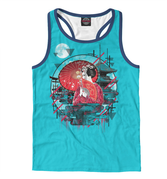 Мужская майка-борцовка с изображением Япония цвета Белый