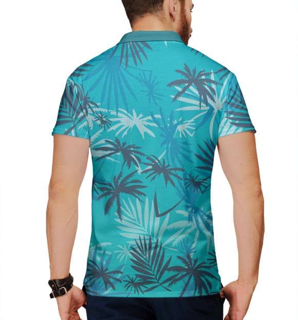 Мужское поло с изображением GTA Vice City style цвета Белый