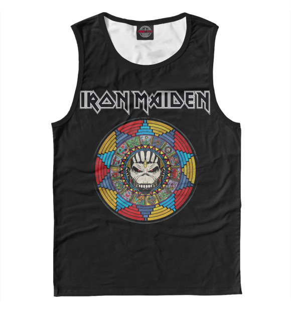 Майка для мальчика с притом Iron Maiden цвета Белый Майка для мальчика с изображением Iron Maiden цвета Белый