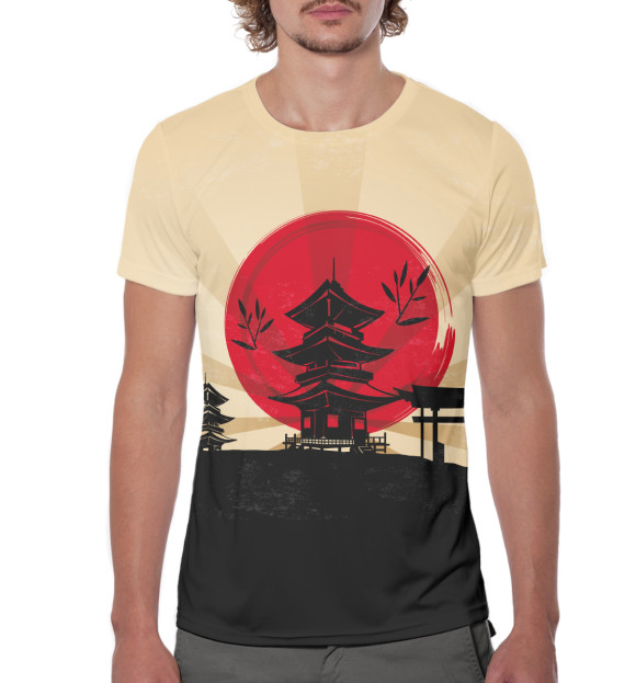 Мужская футболка с изображением Япония цвета Белый