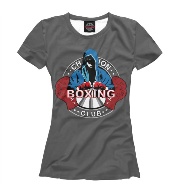 Женская футболка с изображением Boxing цвета Белый