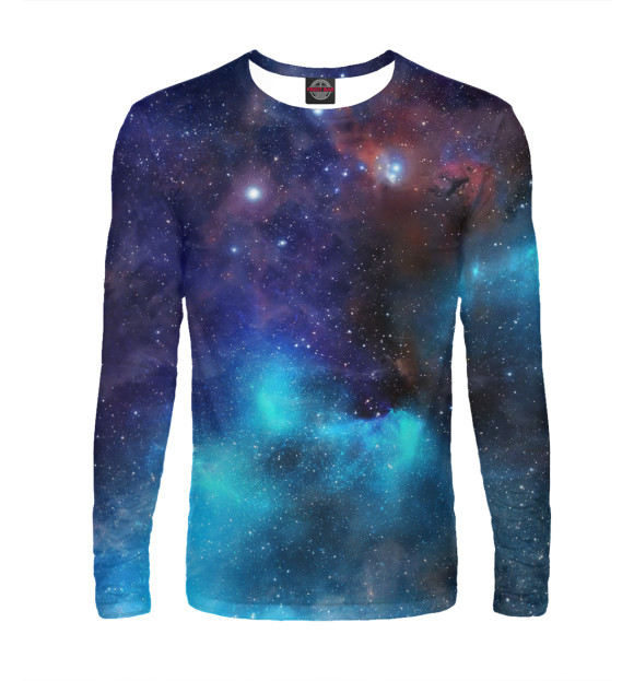 Мужской лонгслив с изображением Звездный путь цвета Белый