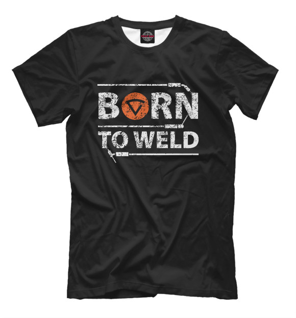 Мужская футболка с изображением Born to weld цвета Белый