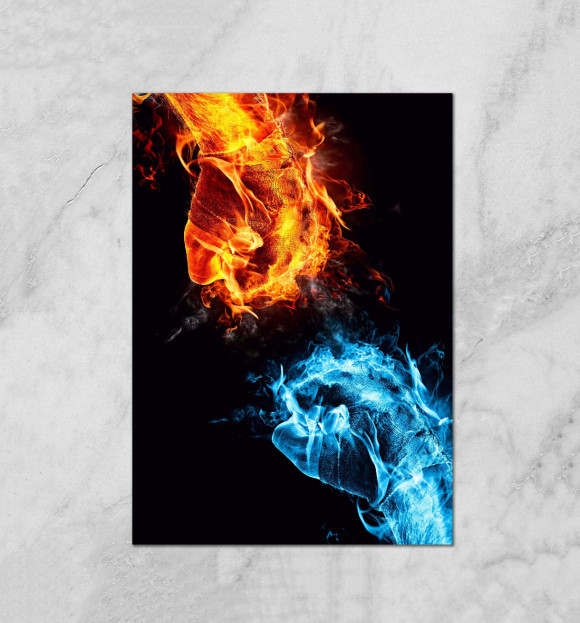 Плакат с изображением Вода и пламя цвета Белый