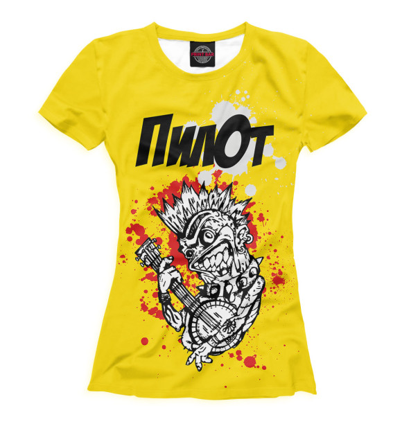 Женская футболка с изображением Пилот цвета Белый