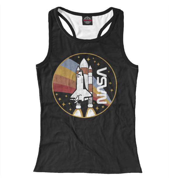 Женская майка-борцовка с изображением NASA цвета Белый
