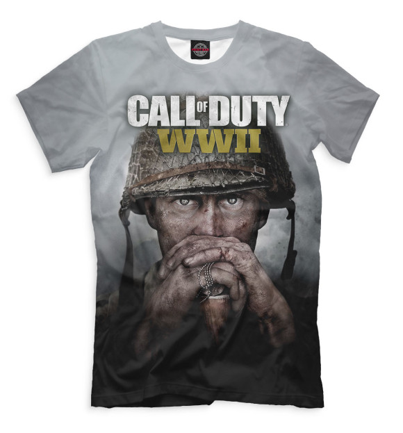 Мужская футболка с изображением Call of Duty: WWII цвета Серый