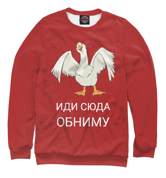 Свитшот для девочек с изображением Гусь цвета Белый
