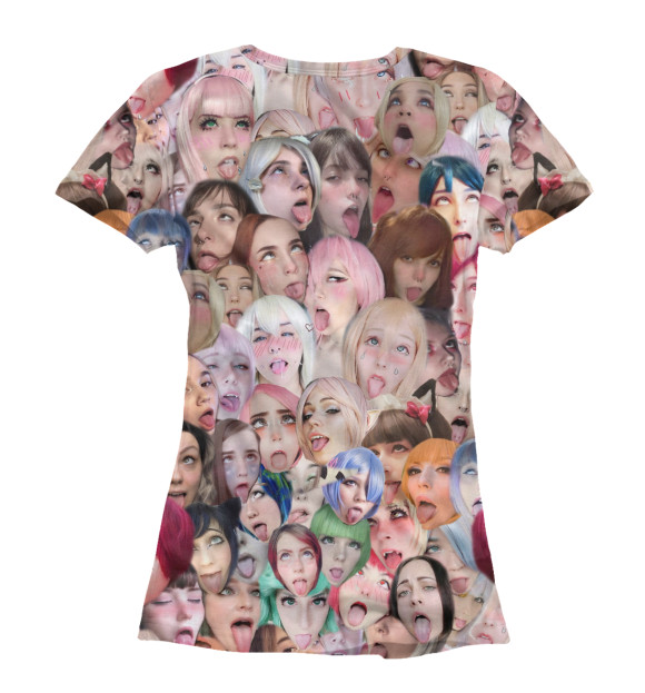 Футболка для девочек с изображением Ahegao в реальной жизни цвета Белый