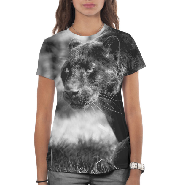 Женская футболка с изображением Пантера цвета Белый