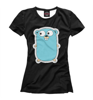 Футболка для девочек Golang gopher BLACK