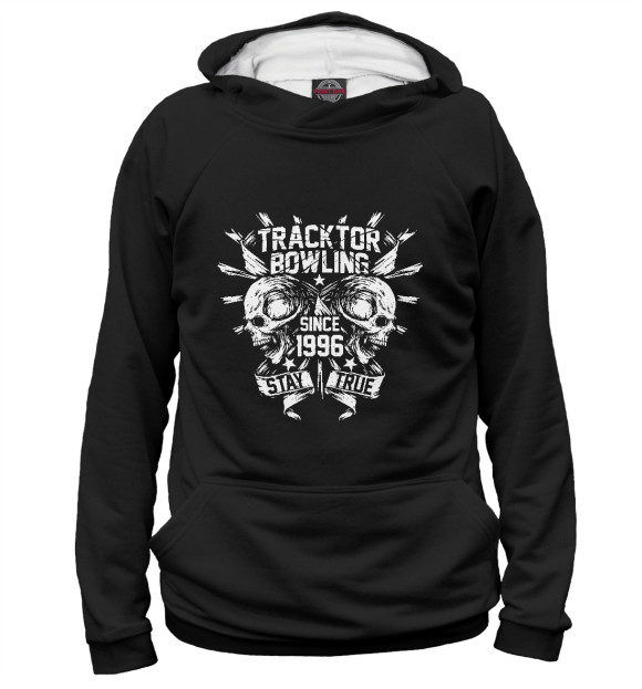Женское худи с изображением Tracktor Bowling цвета Белый