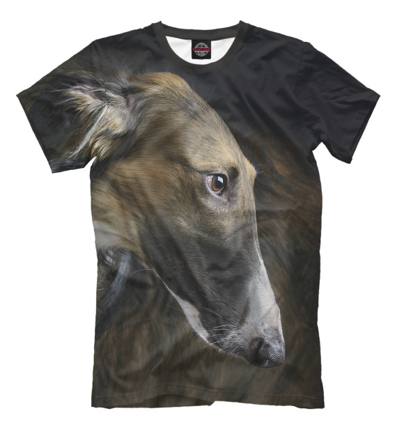 Футболка для мальчиков с изображением Русская борзая цвета Молочно-белый