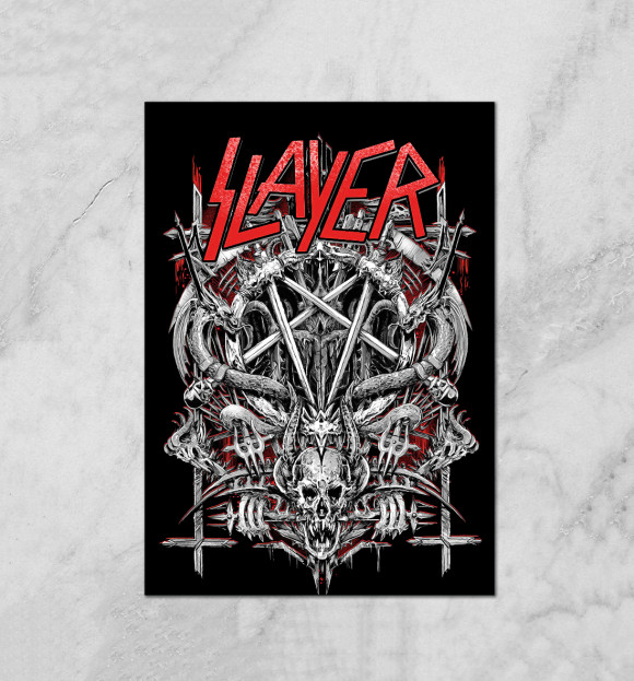 Плакат с притом Slayer цвета Белый Плакат с изображением Slayer цвета Белый