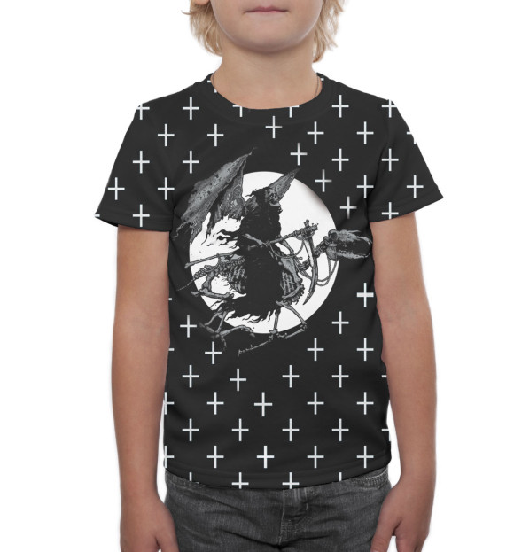 Футболка для мальчиков с изображением Смерть с косой цвета Белый
