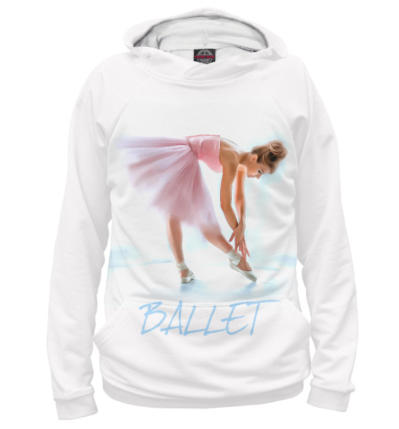 Женское худи с изображением Балерина цвета Белый