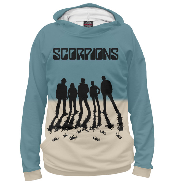 Женское худи с изображением Scorpions цвета Белый
