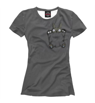 Женская футболка Тоторо в кармане