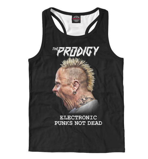 Мужская майка-борцовка с изображением Electronic Punks Not Dead цвета Белый