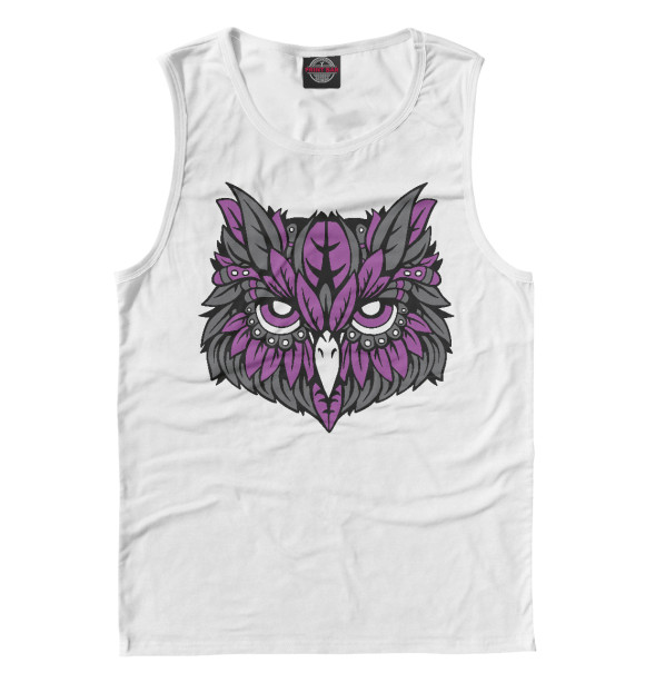 Майка для мальчика с притом Пурпурная сова цвета Белый Майка для мальчика с изображением Пурпурная сова цвета Белый
