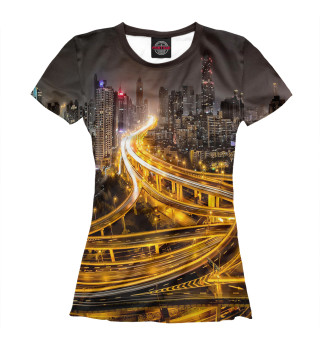 Женская футболка Ночной Шанхай, Китай