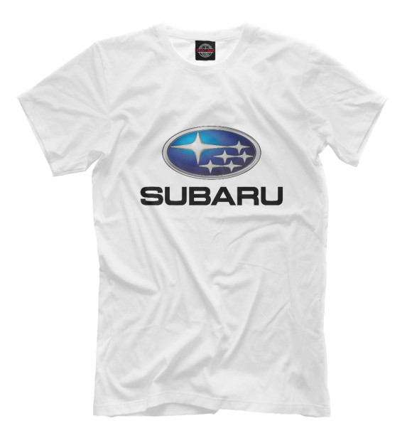 Мужская футболка с изображением Subaru цвета Белый