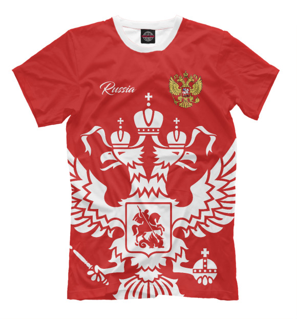 Мужская футболка с изображением Россия цвета Светло-коричневый