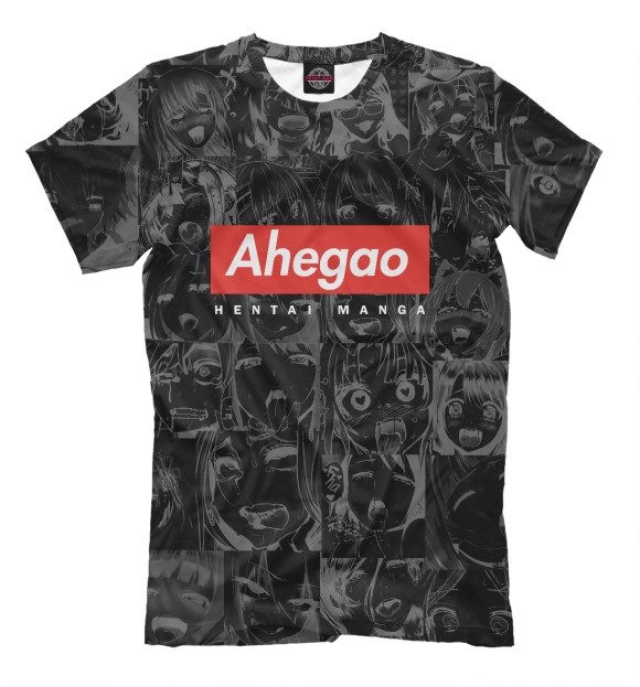 Мужская футболка с изображением Ahegao цвета Белый