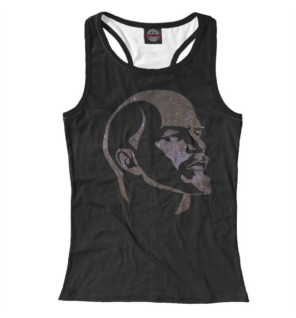 Женская майка-борцовка с изображением Ленин цвета Белый