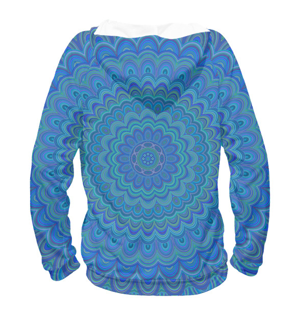 Мужское худи с изображением Blue Mandala цвета Белый