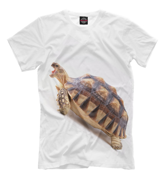 Мужская футболка с изображением Черепаха цвета Молочно-белый