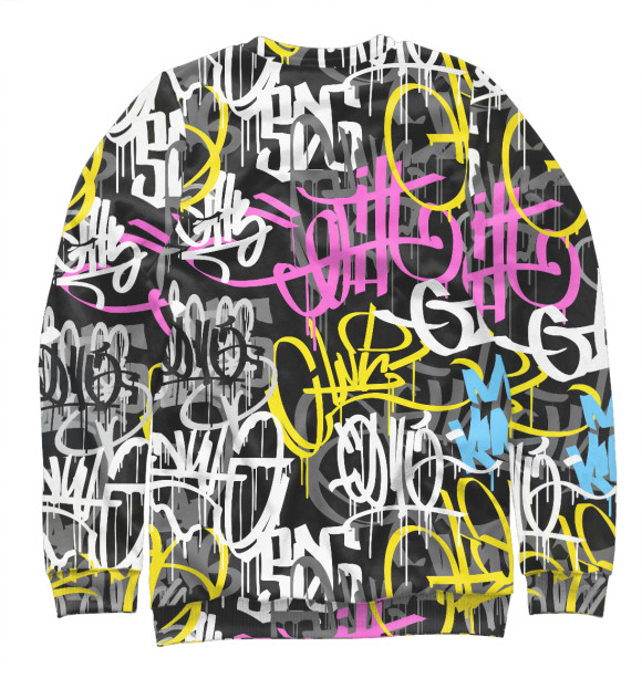 Мужской свитшот с изображением Граффити цвета Белый