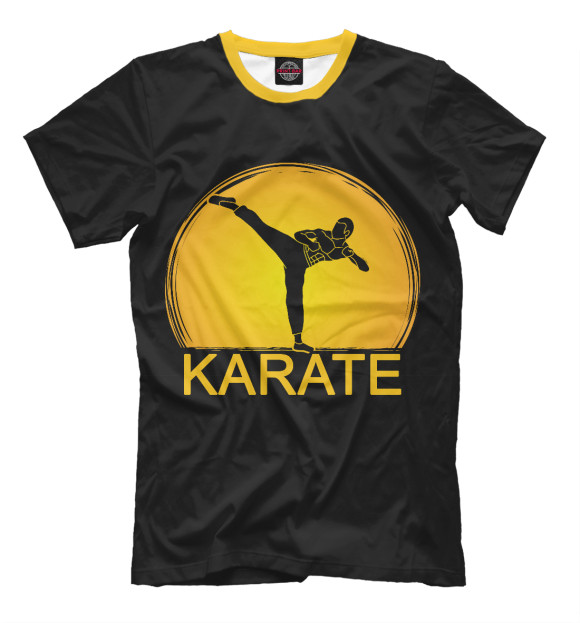 Мужская футболка с изображением Karate цвета Белый