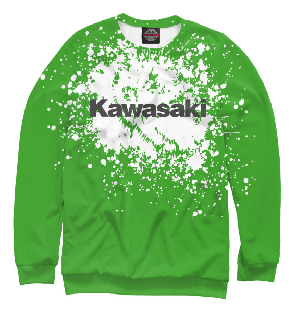Свитшот для мальчиков с изображением Kawasaki цвета Белый