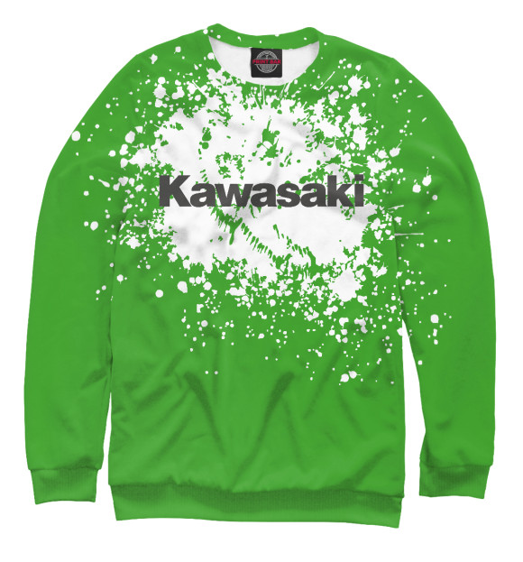 Свитшот для девочек с изображением Kawasaki цвета Белый