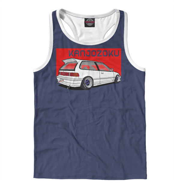 Мужская майка-борцовка с изображением Honda civic ef цвета Белый