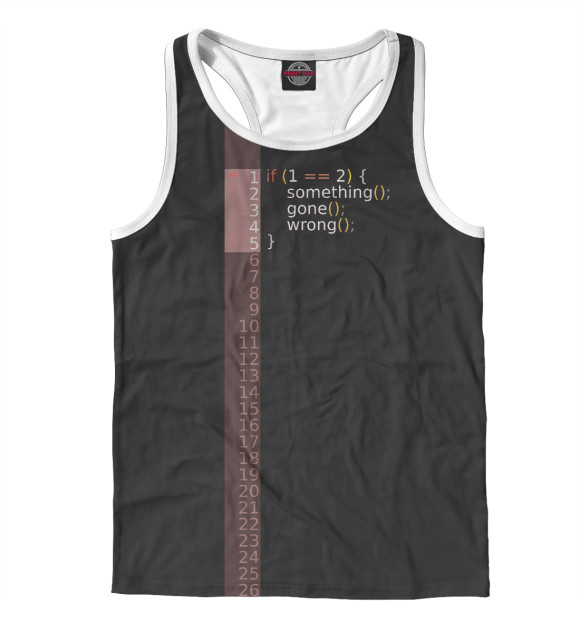 Мужская майка-борцовка с изображением If 1 == 2 цвета Белый