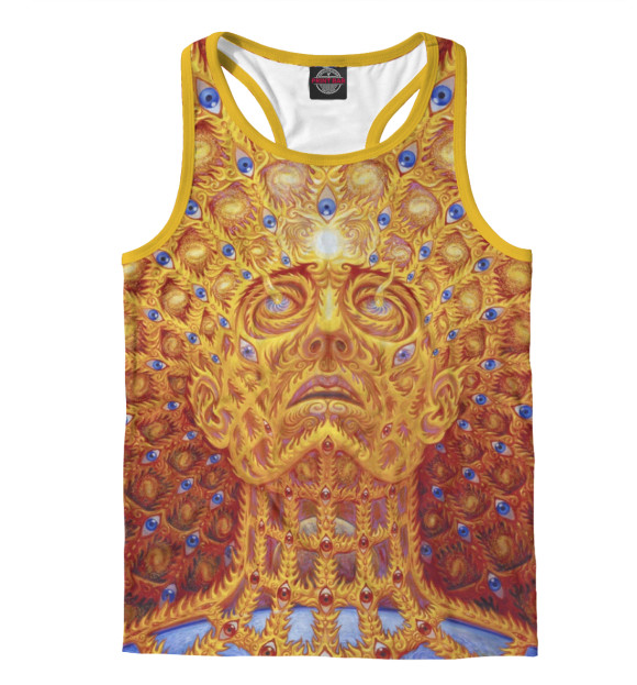 Мужская майка-борцовка с изображением ФАНТАЗИ ГЛАЗ цвета Белый