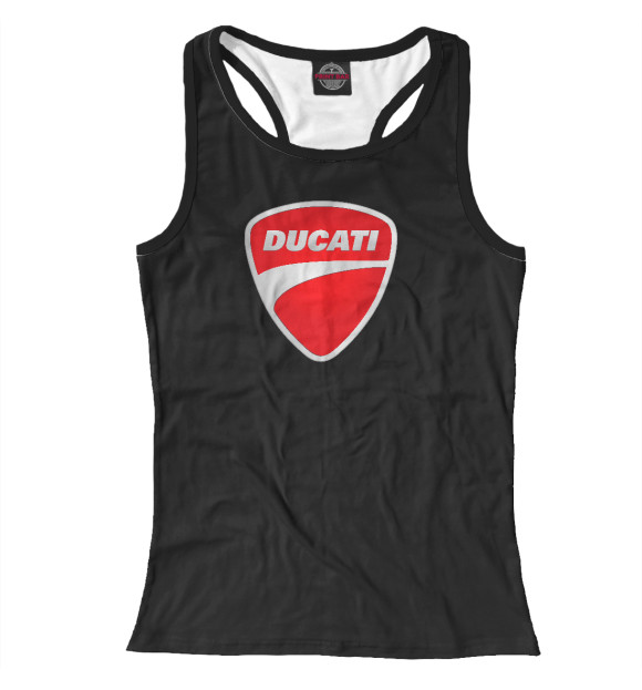 Женская майка-борцовка с изображением Ducati цвета Белый