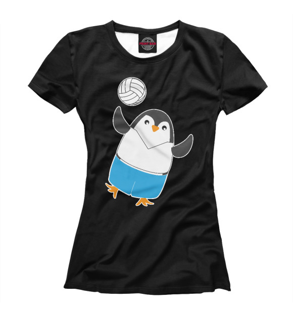 Женская футболка с изображением Пингвин цвета Белый