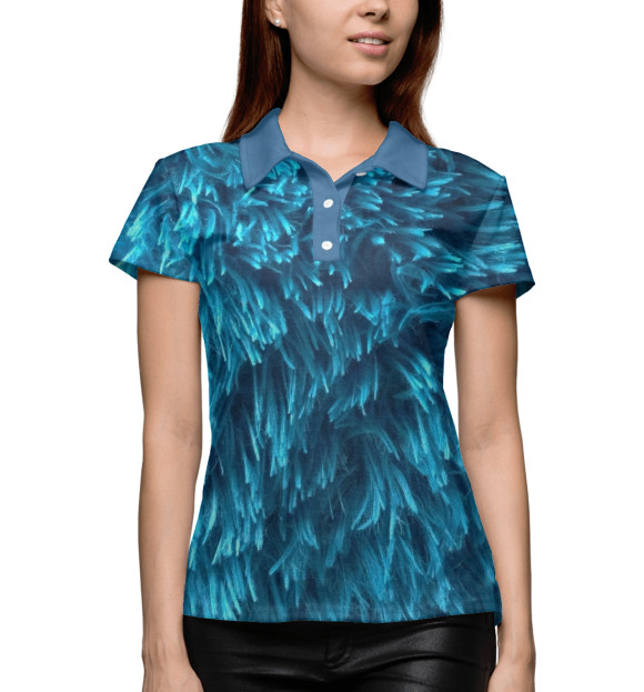 Женское поло с изображением Йети цвета Белый