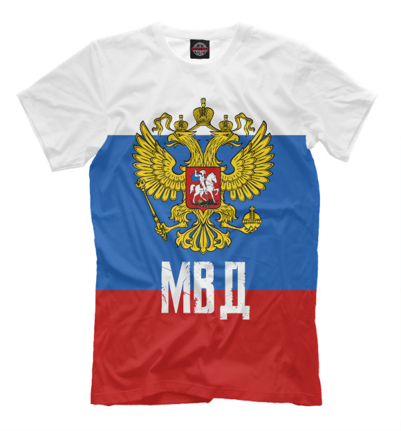 Мужская футболка с изображением МВД России цвета Молочно-белый
