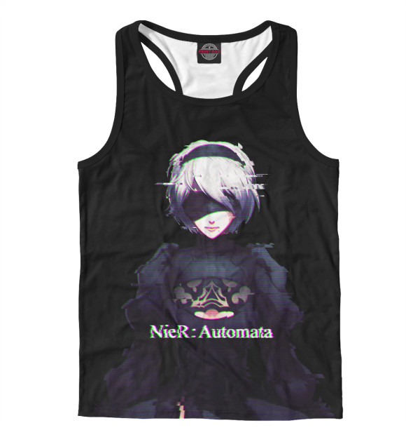 Мужская майка-борцовка с изображением Nier Automata цвета Белый