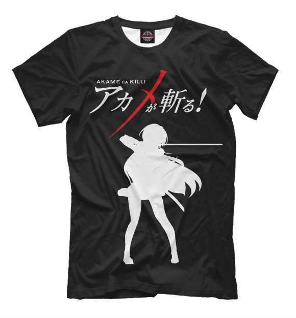 Мужская футболка с изображением Убийца Акамэ цвета Черный