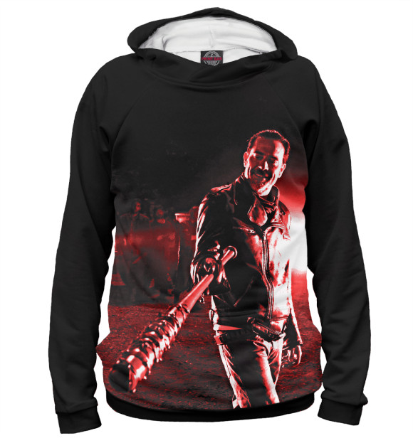 Женское худи с изображением Ниган цвета Белый