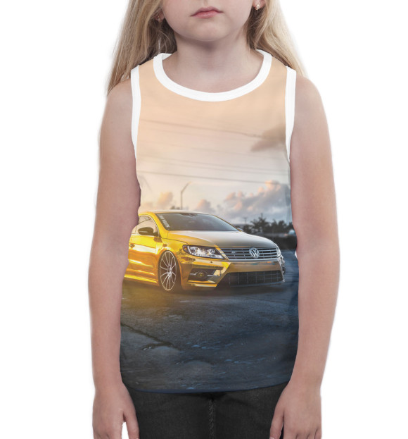 Майка для девочки с изображением Volkswagen цвета Белый